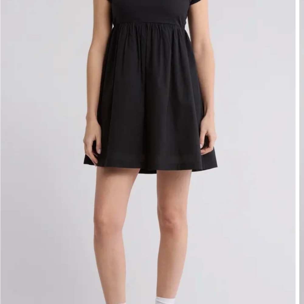 Nordstrom Black Babydoll Mini Dress